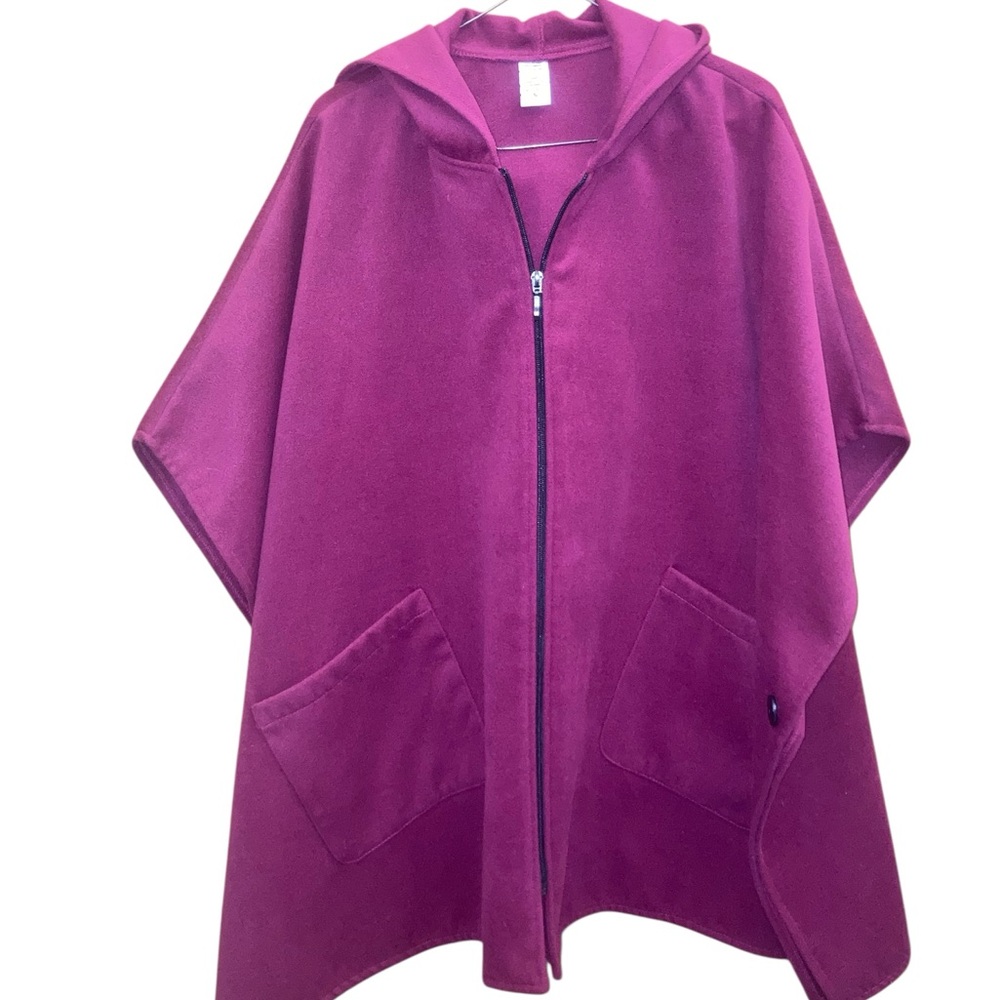 Wine colored large hooded cape